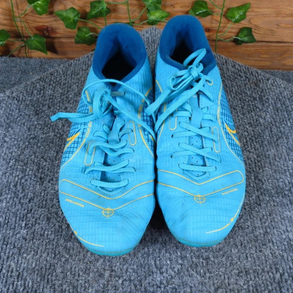 Nike Mercurial Vapor 14 Academy Kids Soccer Cleats Size 4.5Y FG/MG Blue Yellow